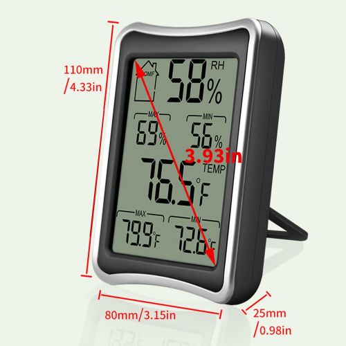 SoeKoa Digital Thermometer Indoor Hygrometer Humidity Meter Room  Temperature Monitor Large LCD Display Max/Min Records for Home Car Office
