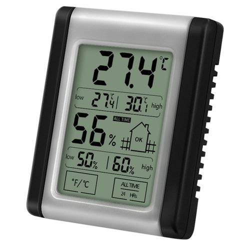 DTH124 - Digital Indoor Thermometer and Hygrometer with Temperature  Humidity Gauge Monitor for Home, Office, Indoor Garden, Button Battery  Included